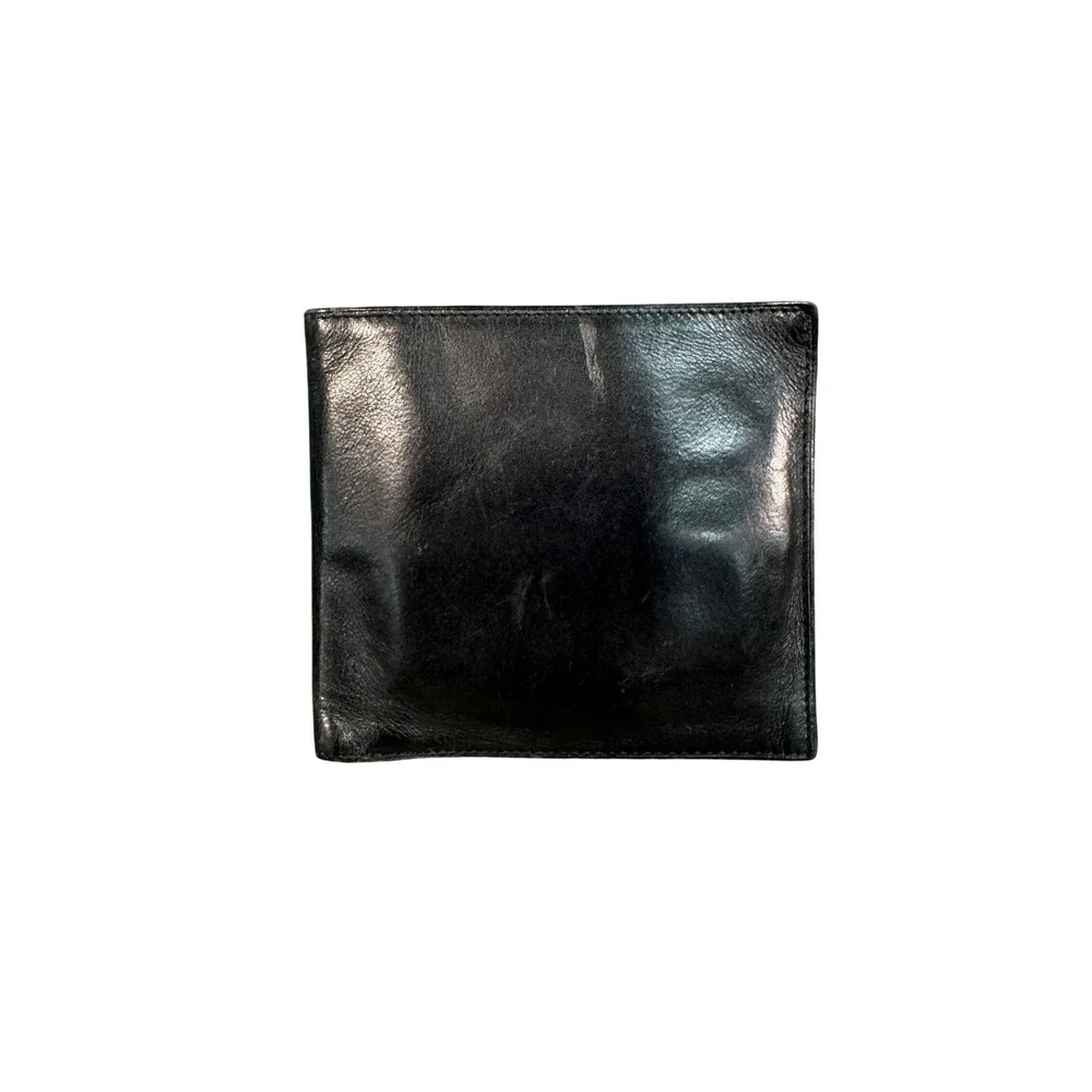 Plains States Leather Co Mens Black Leather Bifold Wallet with ID Window